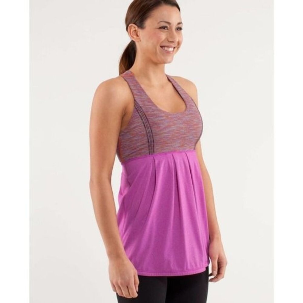 Lululemon women's 6 purple power dance tank top racer back built in bra